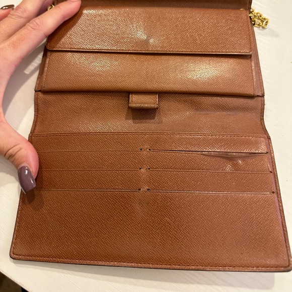 AUTH Louis Vuitton LV Sarah Wallet on a Chain WOC Wristlet - Picture 9 of 10